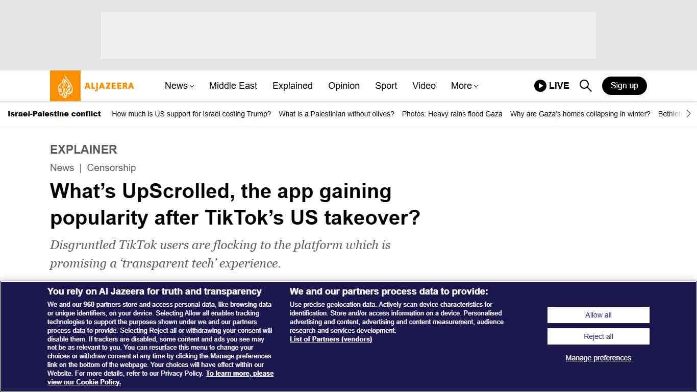 What’s UpScrolled, the app gaining popularity after TikTok’s US takeover? Censorship News Al Jazeera